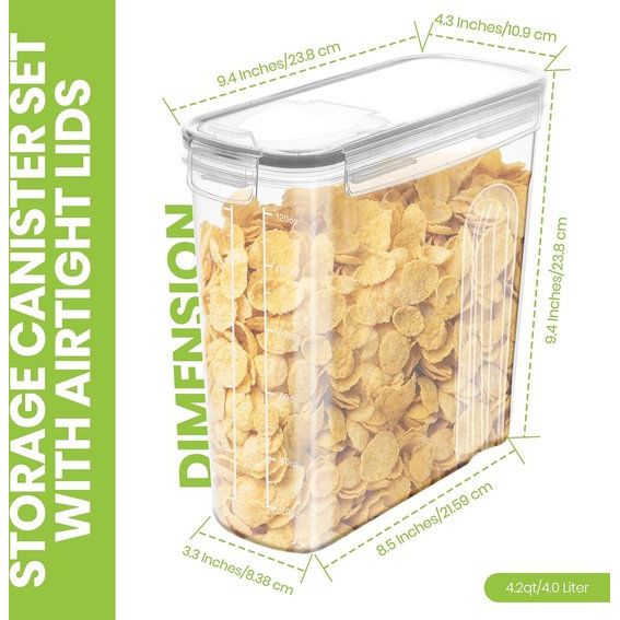 oorraaddozen (set 6), BPA-vrije kunststof, luchtdichte opbergdoos, opbergdoos, levensmiddelen, voorraadpotten voor het bewaren van pasta, muesli, meel, rijst en voor voer huisdieren