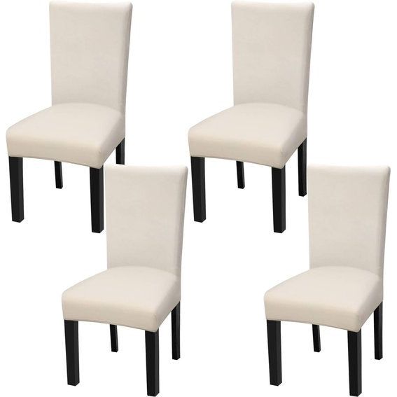 Stoelhoezen, set van 4 of 6 stuks, door stretchaandeel universeel te gebruiken, afneembare stoelovertrek, beschermhoes, voor thuis, in de eetkamer, maar ook voor een moderne bruiloft, decoratie hotel, restaurant