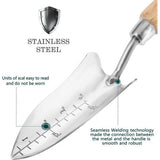 Gekartelde tuinplantschep, multifunctionele schop met essenhout en roestvrijstalen graafschep Transplanter