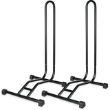 2 stuks fietsstandaard in zwart of zilver, vloerstandaard, vrijstaand, wielstandaard, 38 x 42 x 75 cm, kleur: zwart
