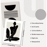 Boho abstracte kunstprints poster zwart en wit geometrische muurafbeeldingen voor slaapkamer woonkamer decor 30 x 40 cm zonder lijst set van 3