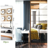 Spiegeltegels van glas: spiegel om te lijmen met gepolijste rand, voor een HD-beeld, formaat 15 x 23 cm, dikte 1,2 mm, 10 stuks per verpakking