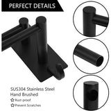 Towel Rail No Drilling Black Double 43.5 cm SUS304 Stainless Steel Self-Adhesive Towel Rail Adhesive Towel Holder Wall Mounted for Wall Bathroom Kitchen