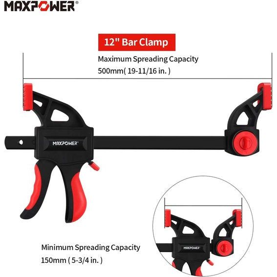 4-delige Quick Grip-klemmen 300 mm eenhandsklemset 12 inch ratelschroefklem voor houtbewerking modelbouw staafklemset