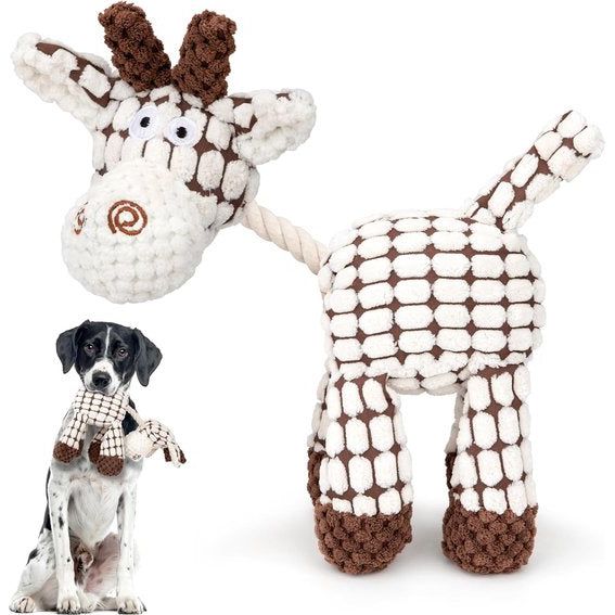 Touwtrekken Pluche Hondenspeelgoed Interactief Hondenspeelgoed tegen verveling Piepend Zacht Kauwen Katoen Gevuld Onverwoestbaar voor Kleine Middelgrote Huisdieren Puppy's Schapen Wit