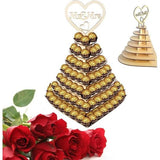 Hartvormige displaystandaard, middenstuk, perfect voor feesten, bruiloften en snoepbar, houten chocolade-tentoonstellingsstand, bruiloftsfeest, decoratie, 7 lagen