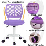 bureaustoel, computerstoel, stoffen zitting, bureaustoel, draaistoel, zonder arm, violet