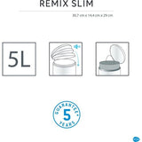 SENSEA - REMIX badkamerprullenbak - 5L - rechthoekig - roestvrij staal - wit - verchroomde afwerking