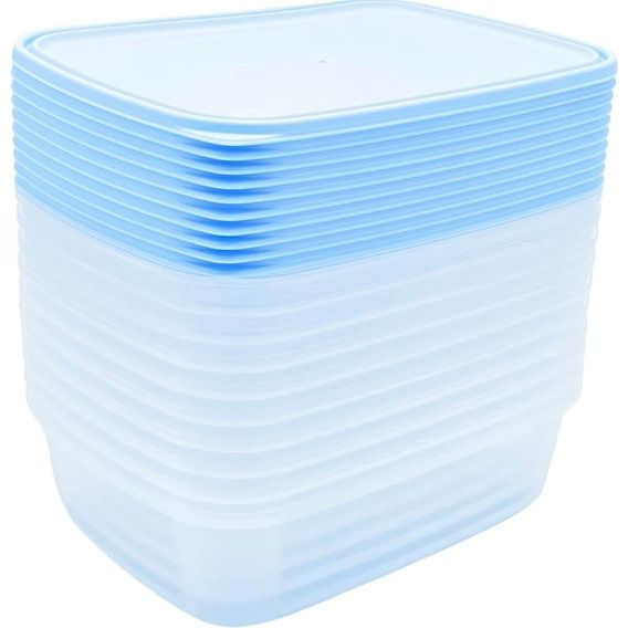 Luchtdichte containers met deksels, 1000 ml, 1 liter voedselopslag, 10 stuks, lekvrij, magnetron- en vriezerbestendig, vaatwasmachinebestendig, herbruikbaar