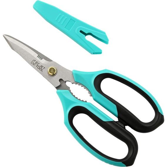 8 Inch Kitchen Scissors, Stainless Steel, Meat Vegetables Herbs Food Cutting Scissors Heavy Duty Cooking Scissors with Soft Grip Utility Multi-Purpose Cardboard Opening Tip Blade