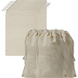 Belle Vous Katoenen Mousseline Prudukt Opslag Tassen met Trekkoord (10 Pak) – L30 x B20 cm – Herbruikbaar, Biologisch Afbreekbaar & Eco-vriendelijk Groente Canvas Tassen
