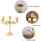 Kandelaar 5-armige kaarsenstandaard kaarsenhouder als tafeldecoratie voor Kerstmis en Thanksgiving (goud)