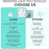 7-in-1 babyfles-reinigingsset: flessenborstel, zuigborstel, stroborstel, zeepdispenser, lepel, droogstandaard babyflessen, opbergdoos, reisbenodigdheden (turquoise)