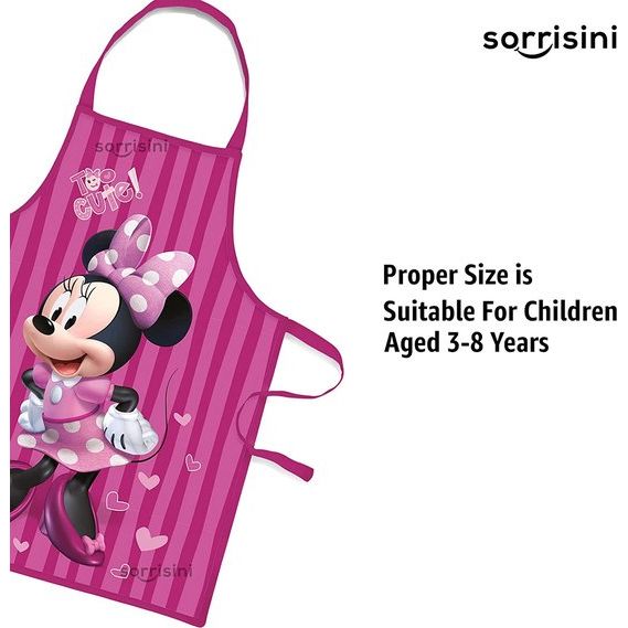 Verstelbare kookmuts en schort Minnie Mouse for Kids | Schattig schort om mee te koken, bakken of schilderen | 3-8 jaar Minnie Mouse Lines