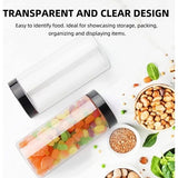 plastic pot met deksel doorzichtige lege containers verpakking van 6, opslagcontainers met luchtdicht zwart voor pinda's, kruiden, koekjes, snoep en droogvoer, lege potten voor opslag