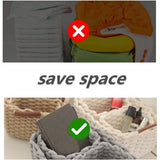 Opbergmand, katoen, gebreide mand, decoratief, natuurlijk, rechthoekig, waterdichte opbergdozen, organisatoren voor babykamer, slaapkamer, woonkamer, wit, klein