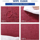 Tafelkleed Linnenlook Vierkant tafelkleed Waterafstotend tafellinnen, 1 stuk, 135 x 200 cm, Rood