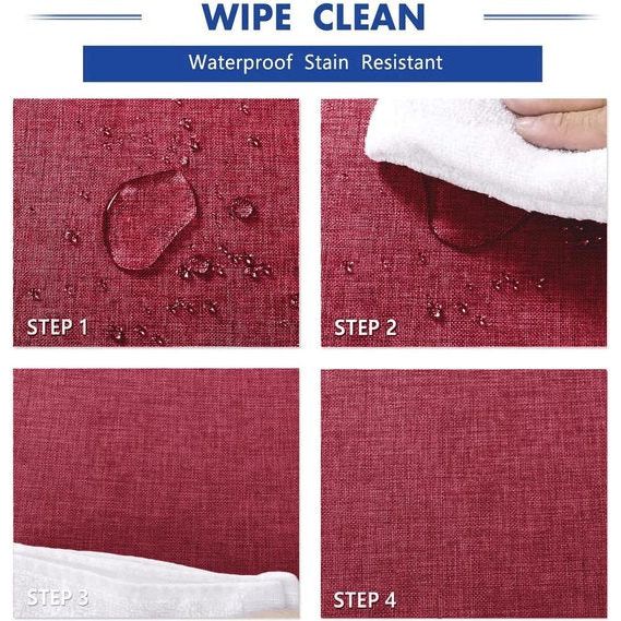Tafelkleed Linnenlook Vierkant tafelkleed Waterafstotend tafellinnen, 1 stuk, 135 x 200 cm, Rood