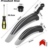 Fietsspatbordenset, universele spatborden, mountainbike met 2 rode reflectorstickers, instelbaar, voor achter spatborden, bescherming voor 24-29 inch MTB racefiets