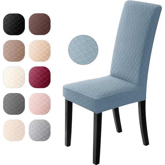 Stoelhoezen, set van 4 stuks, universele stretch stoelhoezen, moderne jacquard hoezen, afneembare stoelovertrek, voor eetkamerbekleding, bi-elastische spanhoes, voor banketdecoratie en bruiloftsfeesten (blauw, set van 4)