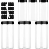 Kunststof voorraaddozen, 6 stuks, set van 3 stuks, 1000 ml en 3 set, 500 ml, opbergdoos met deksel, keuken, voor voer, huisdier, muli, meel, thee, kruidenpotjes