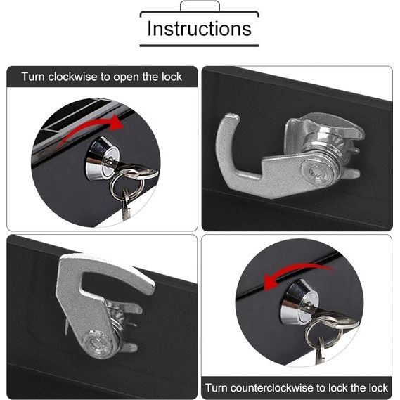waterdichte doos met sleutelslot, draagbare mini draagbare kluis stalen petty afsluitbaar contant geld munt sieraden veiligheidsbox geldcassette kluis handvat huishoudelijke