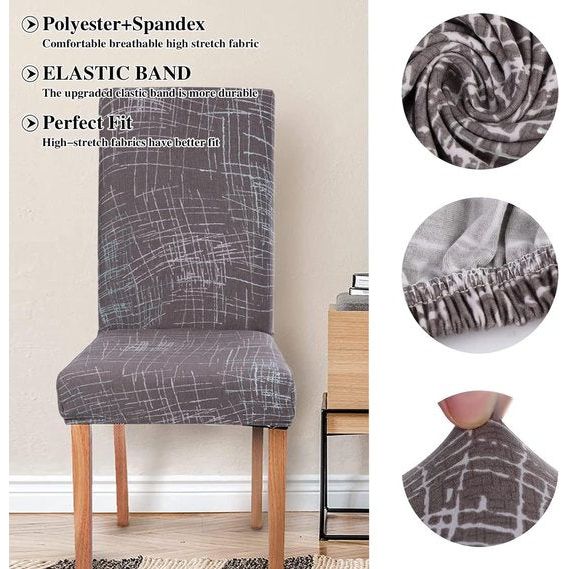 Jaotto - Universele stoelhoezen, stretch stoelhoezen - set van 6 moderne stoelhoezen - elastische duurzame stoelhoezen voor eetkamer decoratie - Scandinavisch, 6 stuks