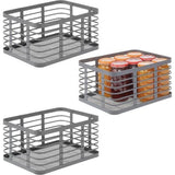 Universele mand voor het hele huis - Metalen opbergmand voor keuken, bijkeuken, badkamer enz. - Compacte en universele draadmand - Set van 3 - Grijs