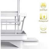 Afdruiprek voor servies, wit, afdruiprek en vaatwashandhouder, klein afdruiprek voor 1-3 personen, afdruiprek