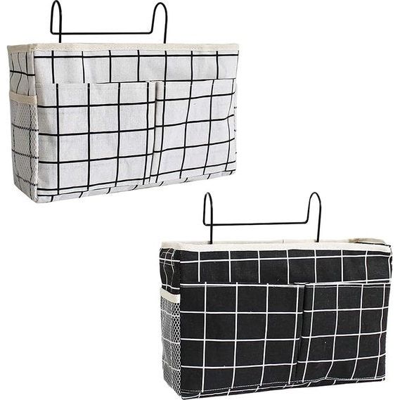 2 stuks multifunctionele bedtassen, bedorganizer voor bed, organizer om op te hangen, opbergtas voor hoogslaper, nachtkastje, met darthaken, voor boek, tijdschriften, afstandsbediening, mobiele telefoon enz