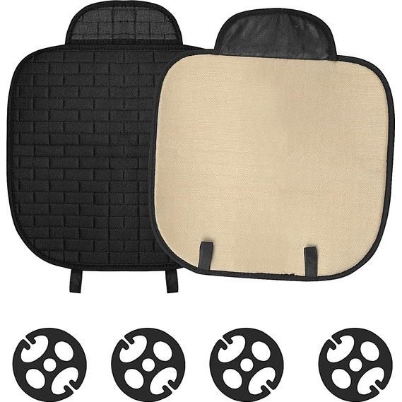 Zitkussen auto 2 stuks universele stoelkussens voorstoelen auto stoelkussens zacht en ademend autostoelkussen antislip onderlegger voor autostoel bureaustoel zwart