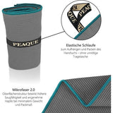 Microvezel handdoek met structuur - light, compact, quick, XXL - badkamerhanddoeken, rijsthanddoeken, sporthanddoeken (grijs/turquoise), 160x80