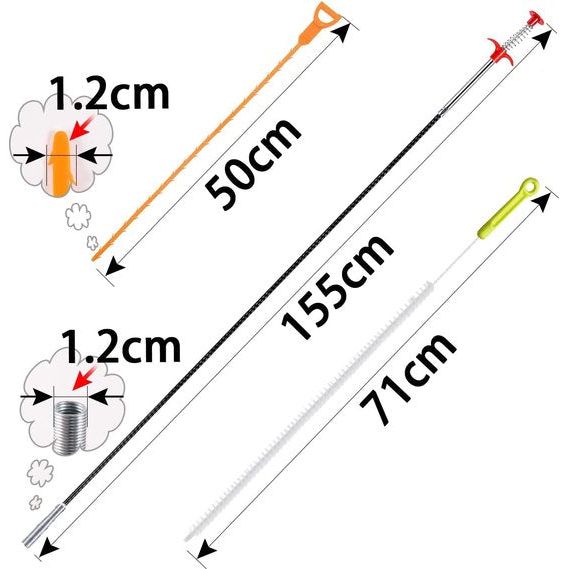 Drain Unblocker Buisreinigingsspiraal 3 Stks 155mm Gereedschap Lente Pijp Baggerwerk Tool Sink Unblocker Tool Plug Unblocker Afvoer Haar Klomp Remover Afvoer Schoonmaakborstel voor Aanrecht Badkamer Douche