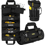 Roltas, gereedschap, moersleutel, lege gereedschapstas, met 11 vakken, multifunctionele roltas, gereedschapstas, klein, ideaal voor loodgieters, ambachtslieden en elektriciens