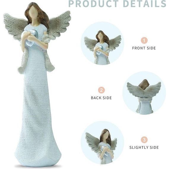 Beschermengel, figuur, gebed, engel, sculptuur, geschenken voor vrouwen, aanmoediging, standbeeld, liefde, sympathie, dankbaarheid, verdriet, vriendschap (19 cm)