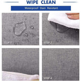 Tafelkleed linnenlook vierkant tafelkleed waterafstotend tafellinnen, 1 stuk, 135 x 160 cm, grijs