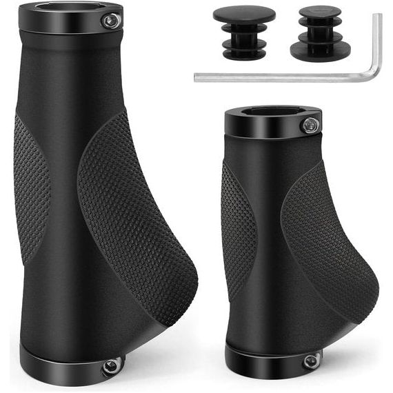 Fietshandgrepen, antislip, ergonomische MTB-handgrepen, twee zijden, lock-on design, handgrepen voor 22,2 mm fiets, mountainbike, racefiets, stuurgrepen