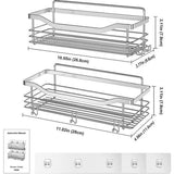 Shower Shelf No Drilling SUS304 Stainless Steel Shower Shelf with 5 Hooks Shower Baskets for Bathroom Kitchen Toilet Pack of 2