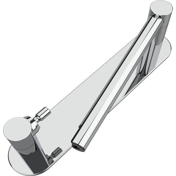 Toiletrolhouder zonder boren, toilet roestvrijstalen toiletrolhouder, zelfklevend voor keuken en badkamer, toiletpapier, draaibare toiletrolhouder met dubbele paal (verchroomd)