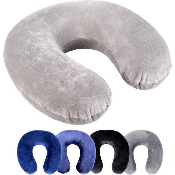 Nekkussen, verkrijgbaar in 5 kleuren, orthopedische neksteun, Memory Foam, ideaal voor op reis, grijs