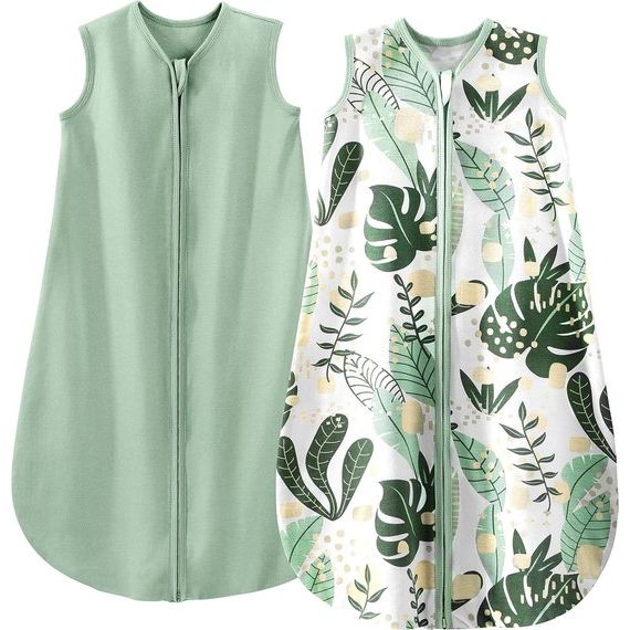 2 stuks slaapzakken baby zomer 100% katoen 0,5 Tog zomerslaapzak ademende babyslaapzak 84 cm voor jongens meisjes pasgeborenen 12-18 maanden