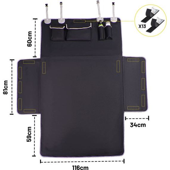 Kofferbakbescherming hond voor autoSUV's, autokofferruimte met zijbescherming, zwarte kofferbakmat met bumperbescherming, waterdichte universele autokofferbak-hondendeken, 205 x 115 cm