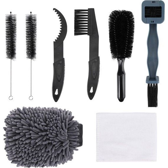 7 stuks fietsreinigingsgereedschapsset, fiets Clean Brush Kit geschikt voor ketting/zwengel/banden/kettingwiel, fietsdeken, vuilreiniging