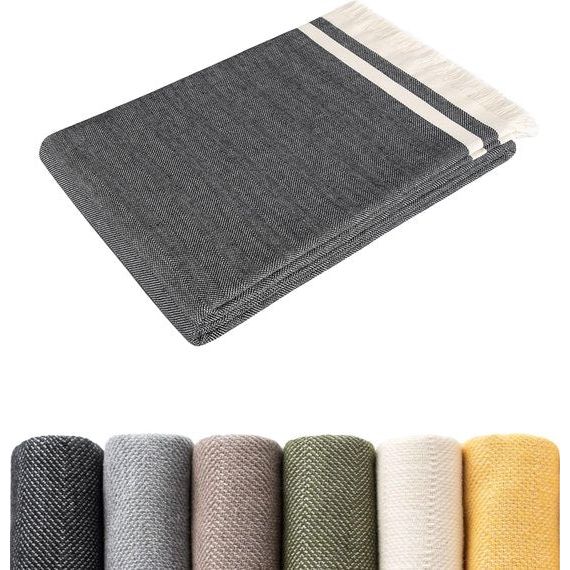 Sofa Blanket 170 x 230 cm, Anthracite - Cuddly Blanket Fluffy Blanket for Sofa Couch Blanket Couch Throw Blanket