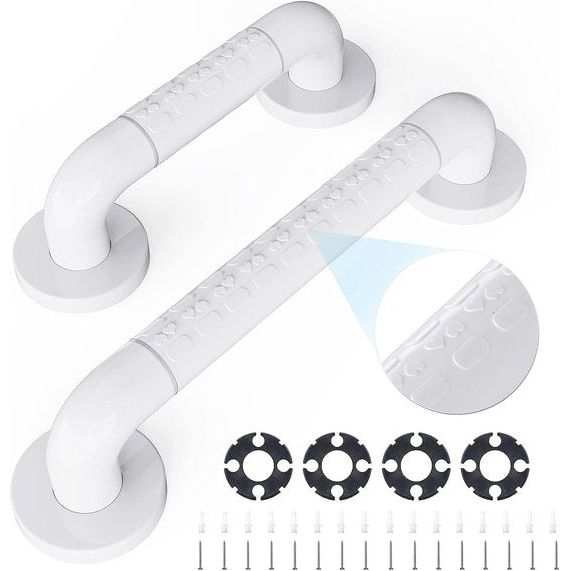 Handgrepen voor senioren, 2 stuks handgrepen, douche, roestvrij staal, antislip, stabiel, robuust, voor badkamer, douche, trappers, voor senioren, kinderen, gehandicapten, gedwongen gebruik (30 cm & 40 cm)