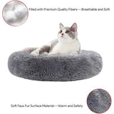 Hondenbed, 70 cm, rond, wollig, rond, van pluche, hondenbed, hondensofa, kattenbed, hondenmand, wasbaar, voor grote honden, katten, huisdieren, donkergrijs