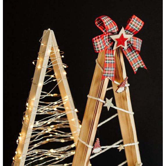 Wooden Christmas Tree | Height 45 cm | Flamed | Christmas Tree for DIY | Christmas Decoration for Table, Windowsill, Office Decoration Gift | Christmas Decoration