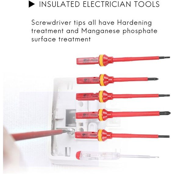 schroevendraaierset, 13 stuks, V-spanning, 1000 V, magnetische sleuf, torx, schroevendraaier, duurzaam handgereedschap