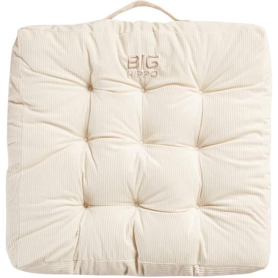 Zitkussen met banden, 55 x 55 cm, stoelkussen voor stoelen en vloeren, zacht zitkussen voor thuis, kantoor, banken en alle stoelen, beige (1 stuks)