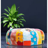 Bohemian Kruk Ottomaanse Hoes -60x20 cm - Luxe Kruk met Handgemaakte Kamerdecoratie voor Meditatie, Yoga en Boho Chic Zithoek Kruk